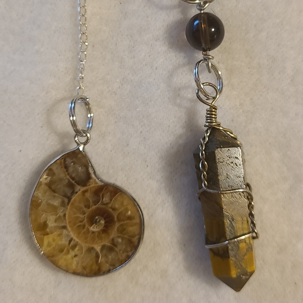 Tigers Eye and Ammonite Pendulum!